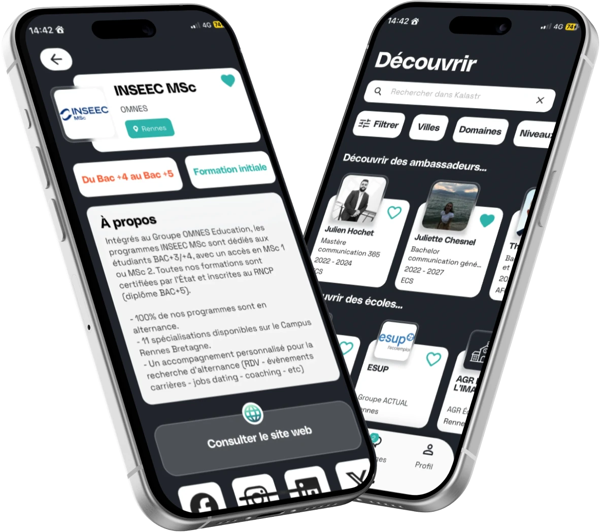 Plateforme B2B de mise en relation étudiants/établissements